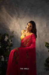 Sufi Pink Georgette Silk Saree